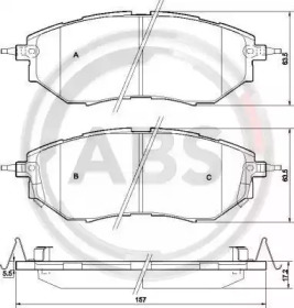 Комплект тормозных колодок A.B.S. 37502