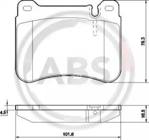 Комплект тормозных колодок A.B.S. 37506