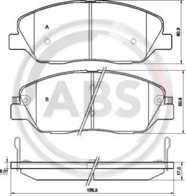 Комплект тормозных колодок A.B.S. 37522