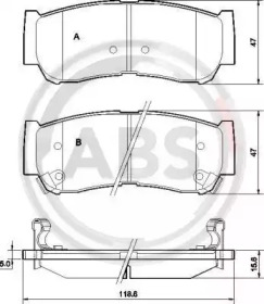 Комплект тормозных колодок A.B.S. 37523