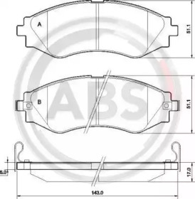 Комплект тормозных колодок A.B.S. 37526