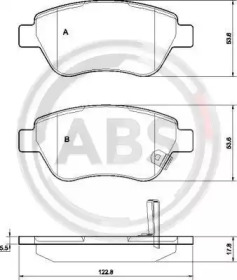 Комплект тормозных колодок A.B.S. 37563