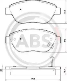 Комплект тормозных колодок A.B.S. 37564