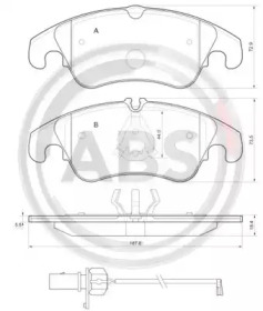 Комплект тормозных колодок A.B.S. 37587