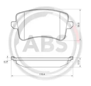 Комплект тормозных колодок A.B.S. 37588