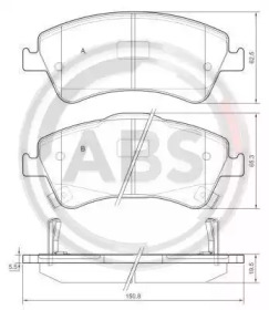 Комплект тормозных колодок A.B.S. 37615