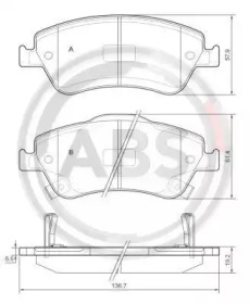 Комплект тормозных колодок A.B.S. 37620