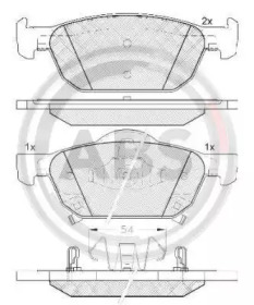 Комплект тормозных колодок A.B.S. 37720