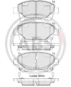 Комплект тормозных колодок A.B.S. 37738