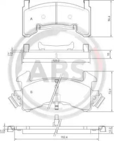 Комплект тормозных колодок A.B.S. 38154