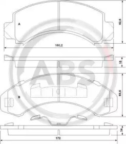 Комплект тормозных колодок A.B.S. 38249