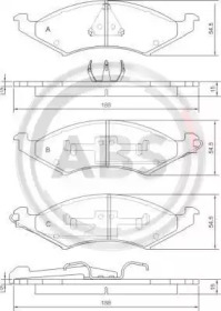 Комплект тормозных колодок A.B.S. 38324