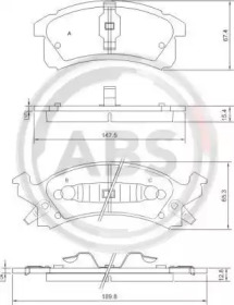 Комплект тормозных колодок A.B.S. 38506