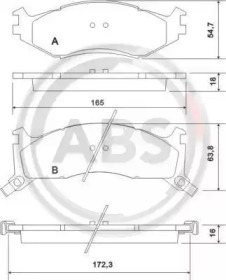 Комплект тормозных колодок A.B.S. 38521