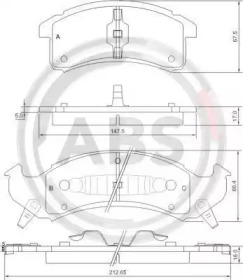 Комплект тормозных колодок, дисковый тормоз A.B.S. 38623