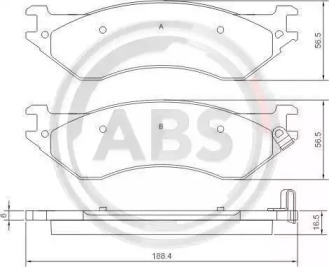 Комплект тормозных колодок A.B.S. 38702