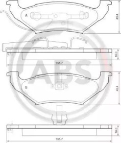 Комплект тормозных колодок A.B.S. 38715