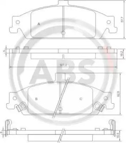 Комплект тормозных колодок A.B.S. 38727