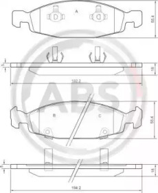 Комплект тормозных колодок A.B.S. 38790