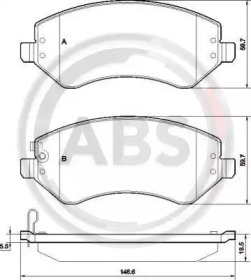 Комплект тормозных колодок A.B.S. 38856