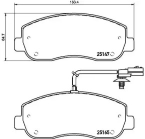 Комплект тормозных колодок A.B.S. P68062