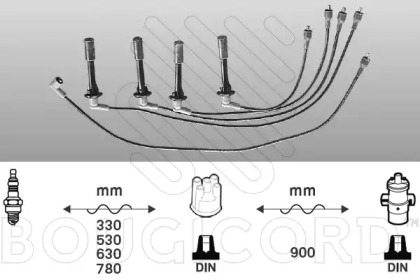 Комплект проводов зажигания BOUGICORD 3395