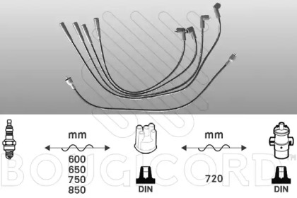 Комплект проводов зажигания BOUGICORD 4021