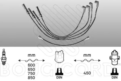 Комплект проводов зажигания BOUGICORD 4027
