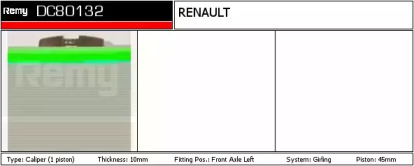 Тормозной суппорт REMY DC80132