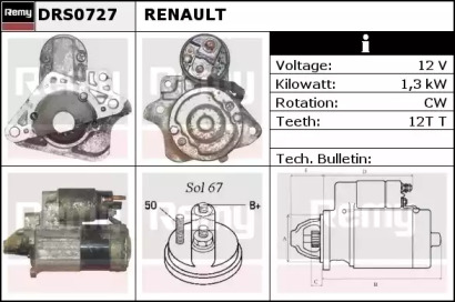 Стартер REMY DRS0727