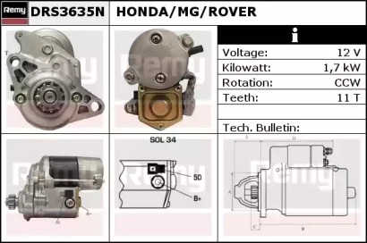 Стартер REMY DRS3635N