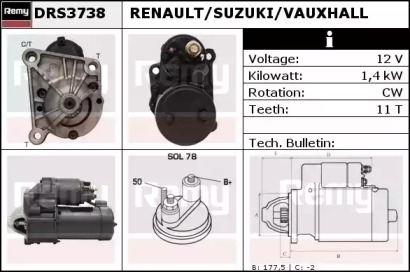 Стартер REMY DRS3738