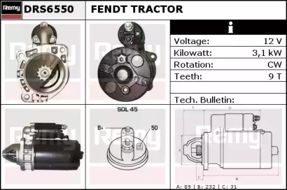 Стартер REMY DRS6550