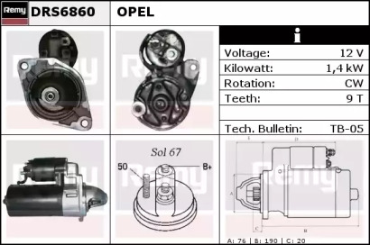 Стартер REMY DRS6860