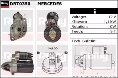 Стартер REMY DRT0350