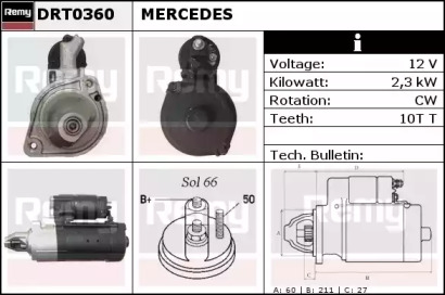 Стартер REMY DRT0360