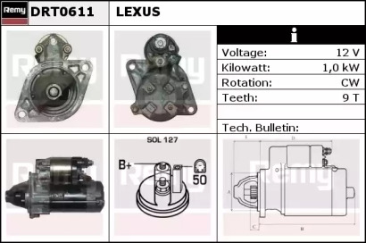 Стартер REMY DRT0611