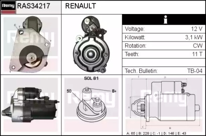 Стартер REMY RAS34217