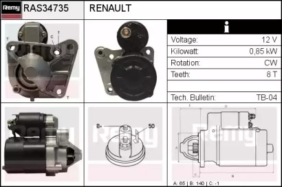 Стартер REMY RAS34735