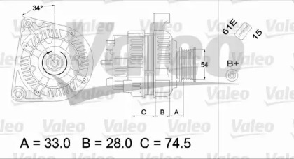 Генератор VALEO 437406