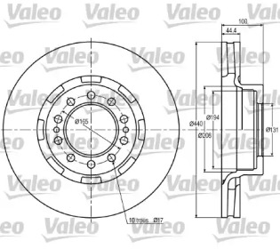 Тормозной диск VALEO 187022