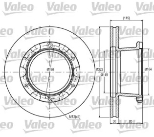 Тормозной диск VALEO 187046