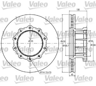 Тормозной диск VALEO 187053