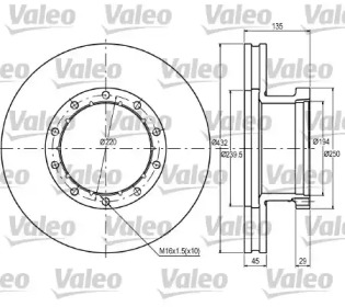 Тормозной диск VALEO 187054