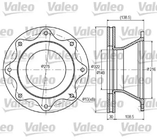 Тормозной диск VALEO 187055