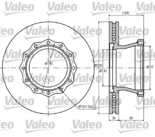 Тормозной диск VALEO 187056