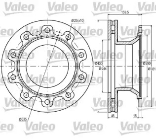 Тормозной диск VALEO 187057