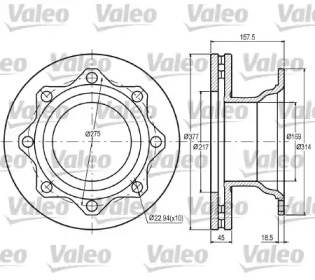 Тормозной диск VALEO 187064