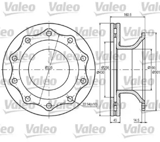 Тормозной диск VALEO 187072