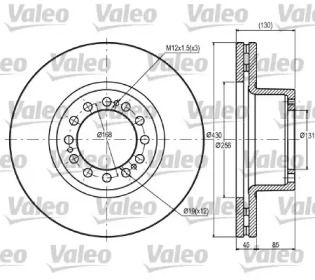 Тормозной диск VALEO 187075